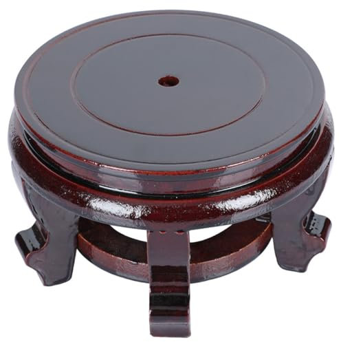 AOKWAWALIY Vassoio Per Fioriere Home Decor Piedistallo in Legno Vassoio Decorativo Rotondo Alzate Per L'arredamento Piante Per Acquario Legna Cornice Nera Di Legno Scrivania