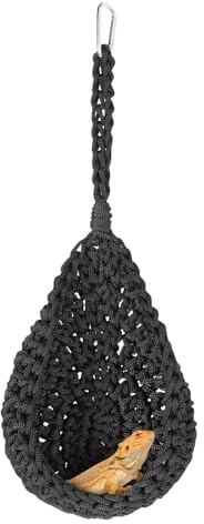 DONGKER Hamac pour Reptiles,Support de Balançoire Suspendu pour Dragon Barbu,Corde en Nylon Tissée a la Main pour Dragon Barbu,Léopard,Gecko,Lézard,Oiseaux,Perroquets
