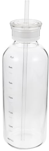 MAGICLULU Vaso De Vidrio con Pajita y Tapa Taza Reusable para Café y Bebidas Capacidad con Cepillo De Limpieza Vidrio De Borosilicato Transparente Portátil para Uso Diario