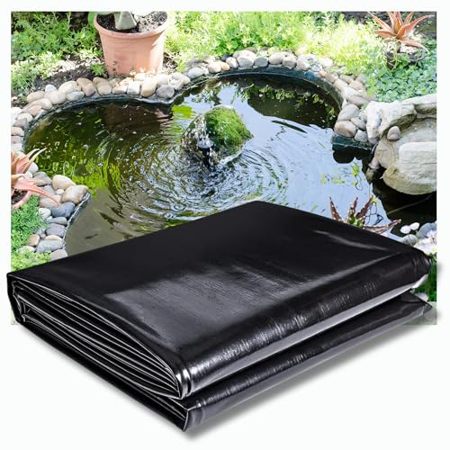Pet Tribe Telo per Laghetto da Giardino in PVC Flessibile Resistente agli Strappi per Piscine Fontane Cascate Telone Impermeabile per Esterno Dimensione Telo PVC 6 x 8 Spessore 5 mm Nero Heissner