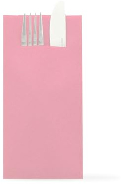 Sovie HORECA Besteckservietten in ROSA aus Linclass Airlaid, 40x40cm, 1/8 Falz, hochwertige stoffähnliche Einwegserviette, Ideal für Hochzeiten Taufe Geburtstage & Events, 100 Stück