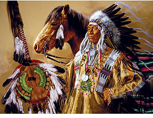 Bits and Pieces - 1000 Piece Jigsaw Puzzle for Adults - Chief High Pipe - 1000 pc Horse Native American Jigsaw by Artist Paul Calle