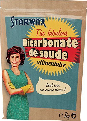STARWAX THE FABULOUS - Bicarbonate de soude alimentaire - 1kg - Multi-usages - 100% d'origine naturelle - Lève la pâte des gâteaux - Fabriqué en France