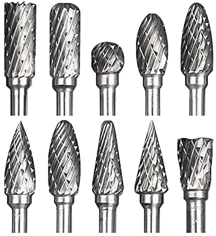 ZFYQ Juego de Fresas de Vástago de 1/8 para Tallado de Carpintería y Pulido de Metales, 10 Piezas