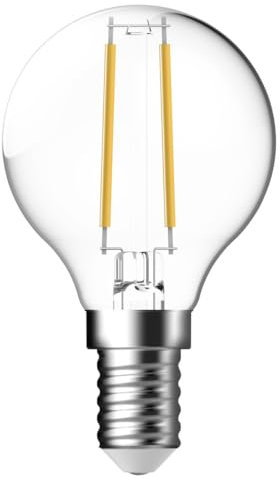 LED Filamentlampe, E14, G45, 4W, 2700K, 470lm, Glas klar
