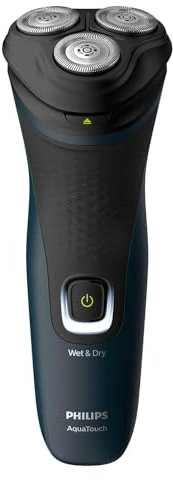 Philips AquaTouch S1121/41 Elektrischer Nass-/Trockenrasierer, Schwarz