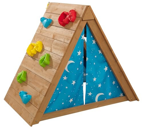 KidKraft A-Frame Struttura d'arrampicata per bambini con Tenda da Gioco e Pietre da arrampicata, Giocattolo per Bambini 2+, 10278