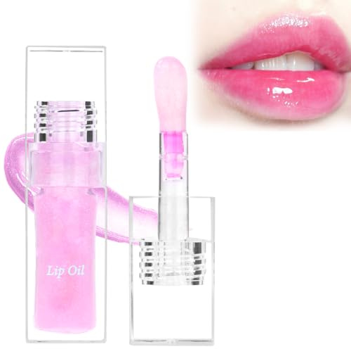 LOPHE Lip Glow Oil, Color Changing Lipgloss, Long Lasting Lip Plumper Oil, Moisturizing Hydrating Lippen Care Lippenöl, Reduziert Feine Linien Nicht Klebriges Lip Gloss Tint(3# Orange-Rot)