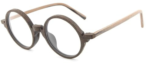 Runda Glasögonbågar Trä Glasögonbågar för män med lins Glasögonbågar Retro Bågar för damglasögon Optiska glasögonbågar