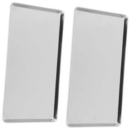 SOESFOUFU 2pcs Versatile Rectangular Tray Food Serving Tray Steam Pan Home Storage Plate