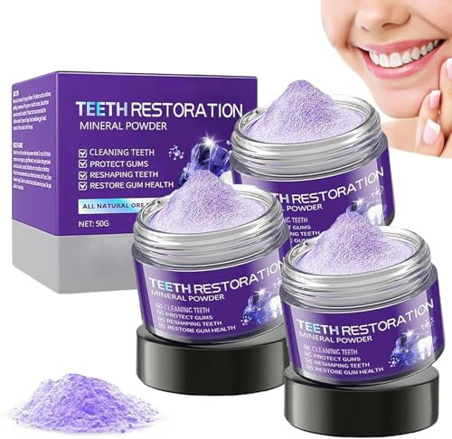Teeth Restoration Mineral Powder, Dental Restoration Mineral Powder, Mineral Tooth Powder, Polished Teeth Whitening Powder,Effective in Strengthening Teeth and Gums,Protect Gums and Freshen Breath (3)