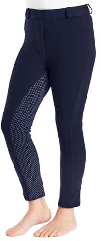 Farnell Grip Seat Children’s Jodhpurs - Unisex Equestrian Trousers with Full Grip Silicone Seat, Durable Stretchy Fabric, Pull-On Style, Elastic Waistband & Belt Loops - 5-6 Years - Navy Blue