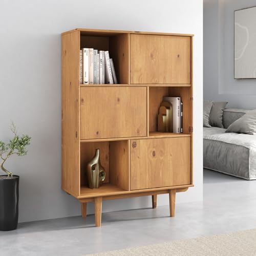 IDIMEX Highboard Simona mit 3 Türen, Eiche Farben – Wohnzimmer Kommode mit Regal und Türen für geschlossenen Stauraum Vintage Highboard Wohnzimmerschrank Modern Retro Schrank Design