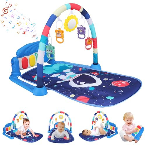 Baby Play Mat, Infant Play Mat Baby Play Gym Mat and Activity Gym, Baby Play Piano Gym Mat for Floor, Play Mats for Babies Newborns and Toddlers, Tummy Time Activity Mat Toys 0-3-6-12 Months