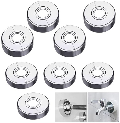 Yicoovey rörskyddssats, 8-delad justerbar, krom ABS, för 32,5/25,5/20,5 mm rördiameter