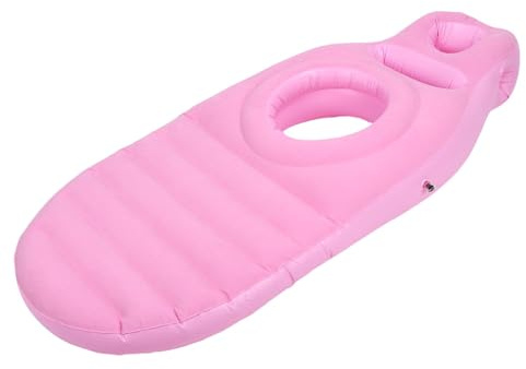 Cuscino Gonfiabile per La Gravidanza, Materasso Gonfiabile in PVC con Foro, Cuscino Gravidanza Gonfiabile con Buco Della Pancia 165 cm per Dormire, Galleggiare in Piscina, Yoga E Rilassamento (Pink)
