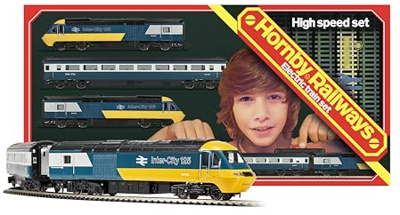 Hornby Train Set - R1289M BR High Speed Retro Analogue Set OO Gauge Locomotives Model Railway Sets, Starter Electric Train Kits - Diesel Engine Building Kits