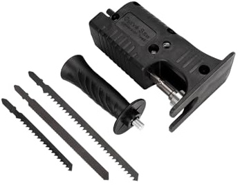 Bestgle Seghetto Alternativo Elettrico, Adattatore per Alternativo Sega Elettrica per Legno e Metallo con Manico e con Manico Ergonomico e 3 Lame per Tagliare Legno e Metallo