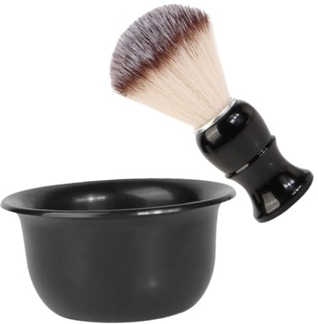 SMASOLO Kit de Afeitado para Hombre con Brocha de Espuma y Cuenco Portátil para Barba con Cepillo de Limpieza para Afeitado y Cuidado Diario