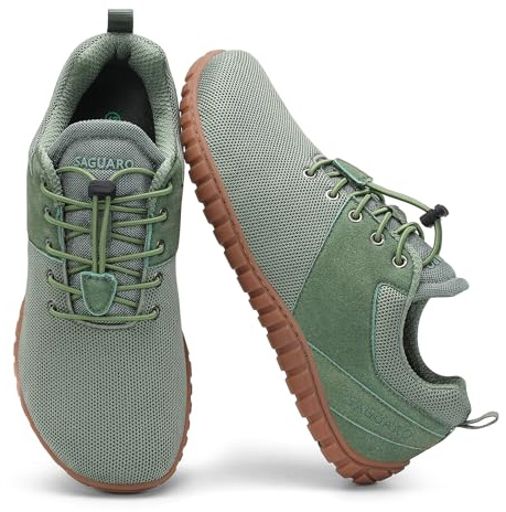 SAGUARO Zapatillas Barefoot Hombre Mujer Zapatillas Minimalistas Calzado Descalzo Transpirables Zapatos Barefoot Shoes con Zero Drop Suela Antideslizante para Uso Diario y Caminar Casual Verde, Gr.43