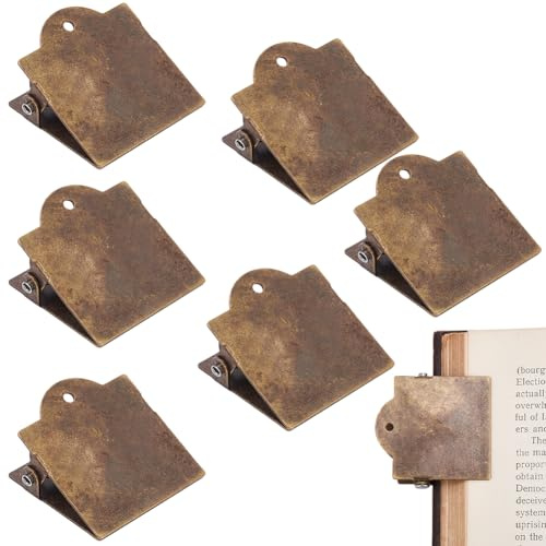 CRASPIRE 6 pz Fermaglio per Libri in Metallo Vuoto Bronzo Antico Vintage Diario Taccuino Clip Porta Pagina Taccuino da Viaggio Piccoli Porta Raccoglitori Decorativi Accessori per La Decorazione
