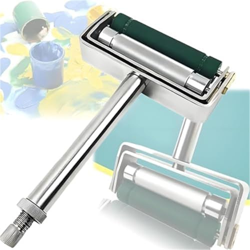 Manual Ink Proofer, Color Wheel Ink Printing Film Applicator, 70mm Print Width, Includes Anilox Roll & Rubber Roller for Inks Production and Flexo Printing