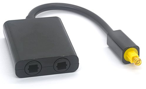 Toslink Audio-Splitter-Adapter 1 in 2, digital, optisch, Glasfaseroptik, Audiokabelschalter, schwarz