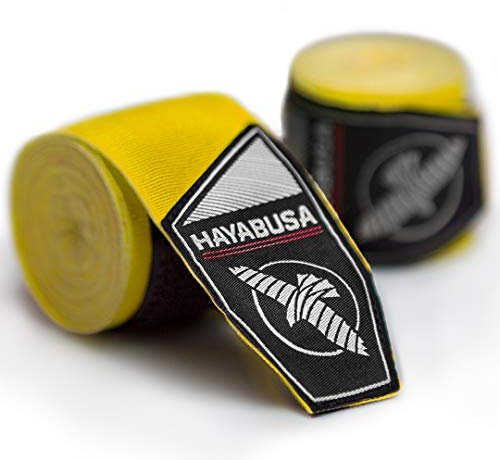Hayabusa Boxbandagen mit Daumenschlaufe - Mexikanischer Stil 180 / 4 Meter Boxen Handwickel für Boxen, MMA, Kickboxen, Muay Thai und Kampfkunst (Gelb)