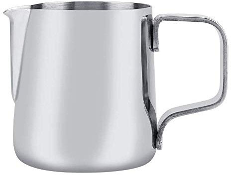Milchkännchen, Milk Pitcher 100ml Milchkanne Aus Edelstahl, Milch Aufschäumkrug Edelstahl Milch Aufschäumen Tasse Kaffee Milchaufschäumer und Latte für Cappuccino und Latté (Silber)