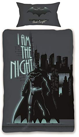 Official DC Batman Dark Knight Single Duvet Cover Set Reversible 100% Soft Cotton Bedding