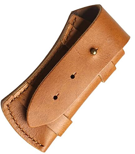 ChengBeautiful Vaina De Cuero Cuchillo al Aire Libre Caja de Cuero Cuchillo Plegable Funda Bolsa de Almacenamiento de Scabbard Universal (Color : Marrón, Size : 11x5.5cm)