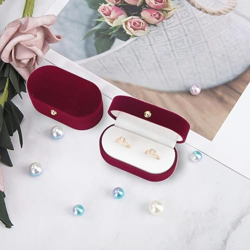 Bogoro Écrin à bague en velours,Coffret d'Anneau Élégant,Earrings Jewelry Rangement Boîte,à double fente Boîte à Bagues,pour Mariage, Fiançailles et Saint-Valentin