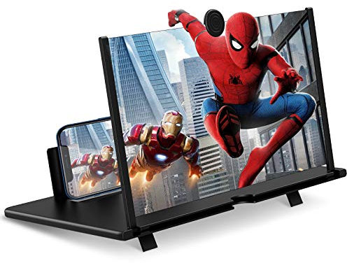 karebabe 12'' Screen Magnifier for Cell Phone Ultra-Clear Mobile Phone Magnifier Projector Screen for Movies and Videos. Easy to Use and Compatible with All SmartPhones