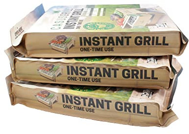 himBeta Einweggrill (3 Stück) Öko Einmalgrill für Camping Strand Park 100% Nachhaltig 50% weniger CO2 durch Bambuskohle, nach 5 min startklar und über 1 Stunde nutzbar, absolut qualmfrei (3)