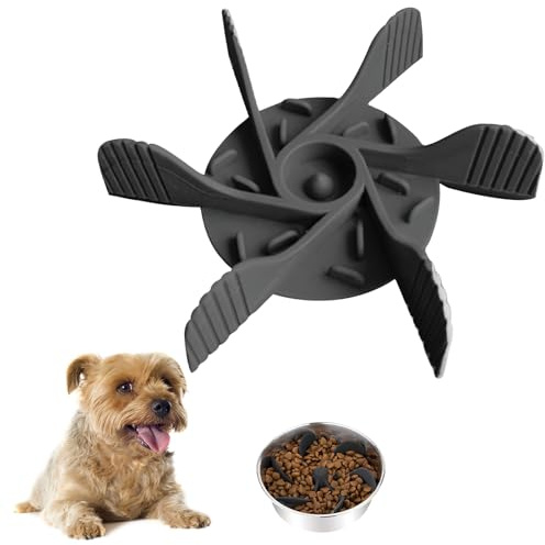 XIMEY Ciotola Anti Ingozzamento per Cani - Slow Feeder con 19 Ventose Fisse, Alimentazione Lenta Compatibile con Varie Dimensioni (Grigio)