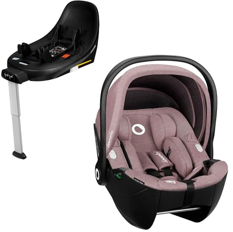 LIONELO Seggiolino Auto con Base MOXIE i-Size Ovetto SET per bambini 40-87 cm, Montaggio ISOFIX, Piede di Supporto, Protezione laterale, Regolazione poggiatesta, Riduttore Dri-Seat