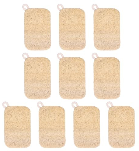 10 stycken natursvampar för porslin, luffa-disksvamp för köket, komposterbara naturliga luffasvampar