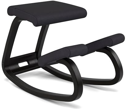 Varier Ergonomic Kneeling Chair, Rocking Knee Stool for Home Office Desk | Backless ergonomic kneeling chair with a rocking motion for active sitting and core strength; cushioned seat, holds 250 lb