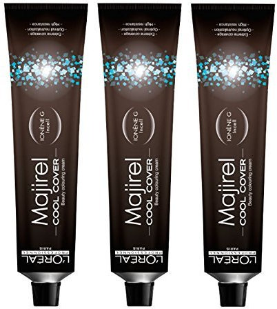 Loreal 3 er Pack Loreal Majirel Cool Cover 50ml 7,18 CC Mittelblond Asch Mokka
