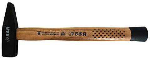 S&R Marteau de Serrurier avec Manche en Bois d'hickory canadien de qualité supérieure 200 g