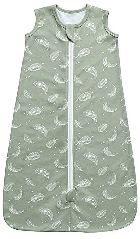 Owlivia Bio-Baumwolle Baby Schlafsack 0.5 Tog Jungen Mädchen Schlafsack, Tragbare Baby-Decke mit 2-Wege-Reißverschluss (Federgrün, 18-24 Monate)