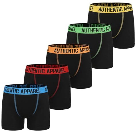 The Essentials Wardrobe Boys FCO 5 Pack Boxer - 12/13 YRS - Black