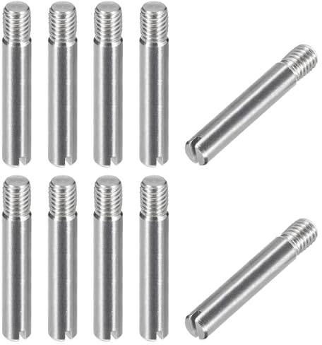uxcell 10Pcs M5 x 30mm Slotted Cylindrical Pin 304 Stainless Steel Dowel External Thread Locating Pin for Furniture Cabinets