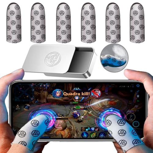 HYDROGELIX® 6X Dedales Gaming Fluorescentes Brillan Oscuridad Garantía de 4 años Protector Dedos Mano, Fundas para Dedos para Juegos, Gaming Finger Sleeve, Guantes Gaming, Protector de Dedos.