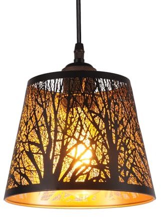 AIRTWESD Schwarz Hängeleuchte E27 Deckenleuchte Leuchten Retro Industrielle Lampen Vintage Beleuchtung Pendelleuchte Hängelampe (ohne Glühbirne)