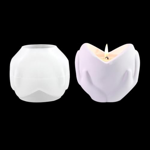 DIYBravo Cuore Stampi per Candele in Silicone 3D Mano Tenendo Cuore Stampo Heart Candle Mold Stampo di Colata in Resin Epossidico per Candele Aromaterapia Casa Ornamenti