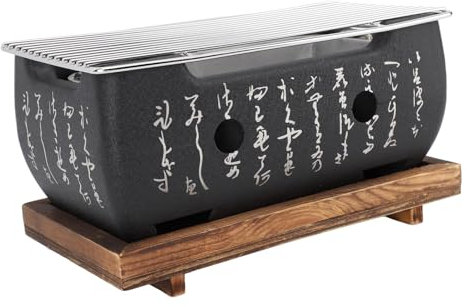 Grill i japansk stil, bärbar grill i japansk stil, kinesisk rund grillgrill, japansk kolgrill, minigrill (M)