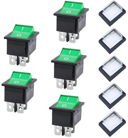 JINXIAN 5 Pièces Interrupteur a Bascule Etanche AC 250V 16A 125V 20A