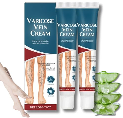 2PCS Vari-cose V-eins Treatment for Legs - Natural Vari-cose V-eins Cream & Spider V-eins Treatment for Legs, Miracle Balm for Swollen Leg with Arnica, Fast-Absorbing Relief & Leg Circulation