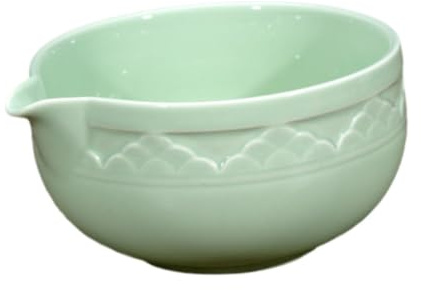 Gcljlmy glasskål 480 ml med pip för matcha, japansk matcha-skål, klassisk matchate-skål, såsskål, matchakopp, värmebeständig för köket hemma, ljusgrön